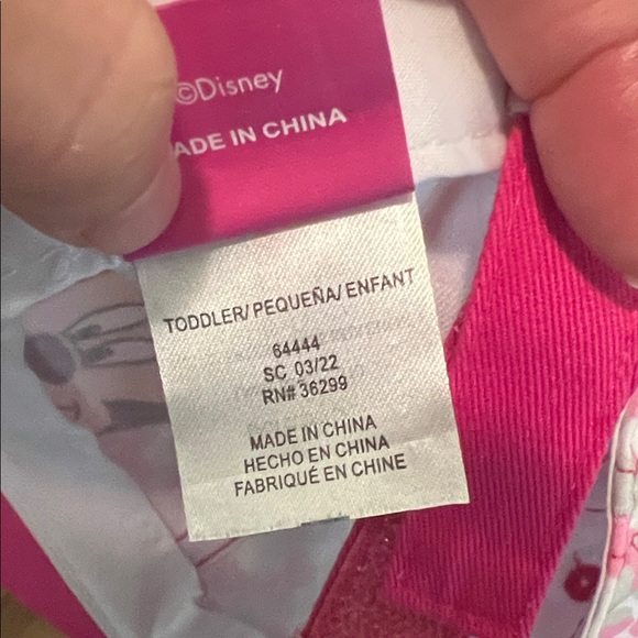 #9560+ Disney Minnie Mouse Hat with 3 D Bow/ Pink and White Hearts - Picture 6 of 8